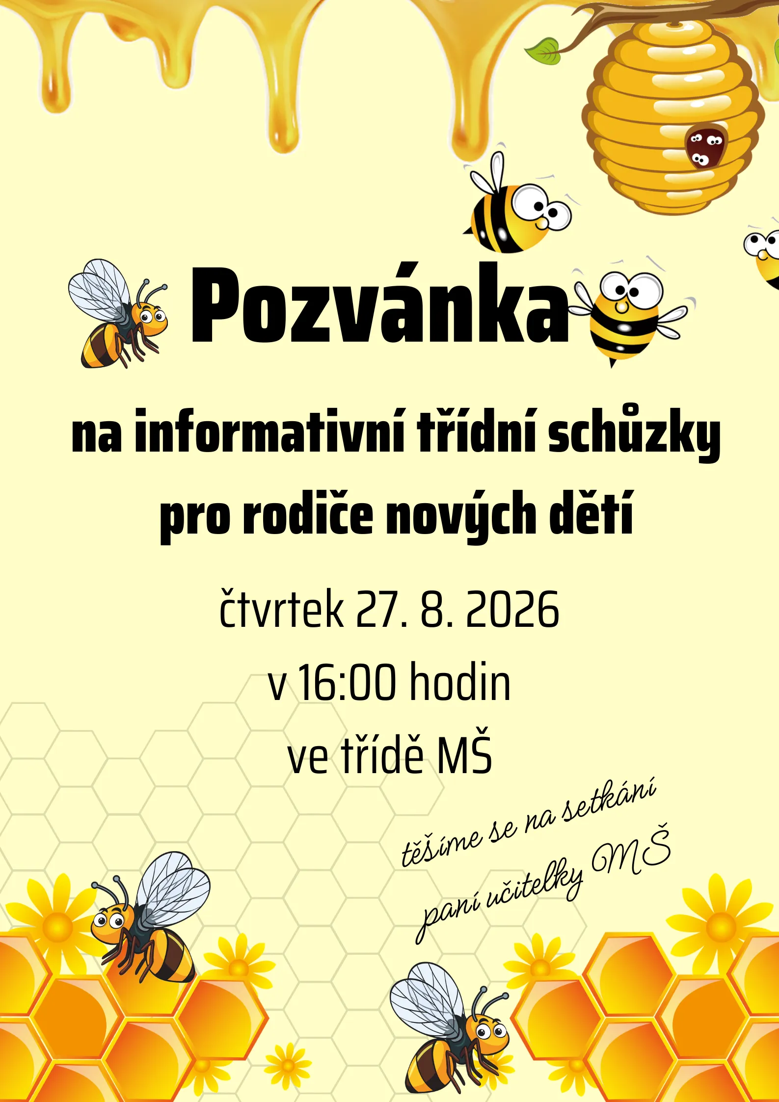 Informativní třídní schůzky MŠ pro rodiče nových dětí